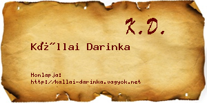 Kállai Darinka névjegykártya
